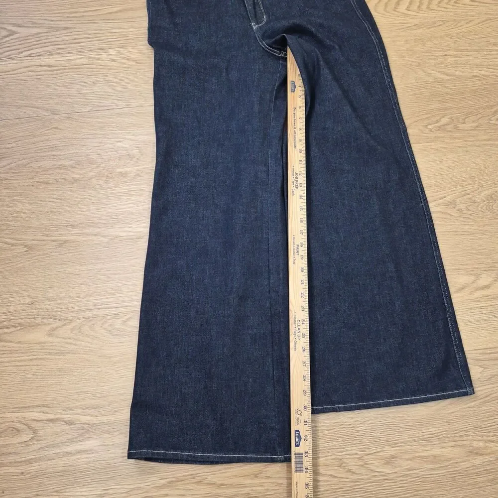 Judy Blue Retro Wide Leg Jeans Womens 14W Flared Hippie Stretch Denim 32x33